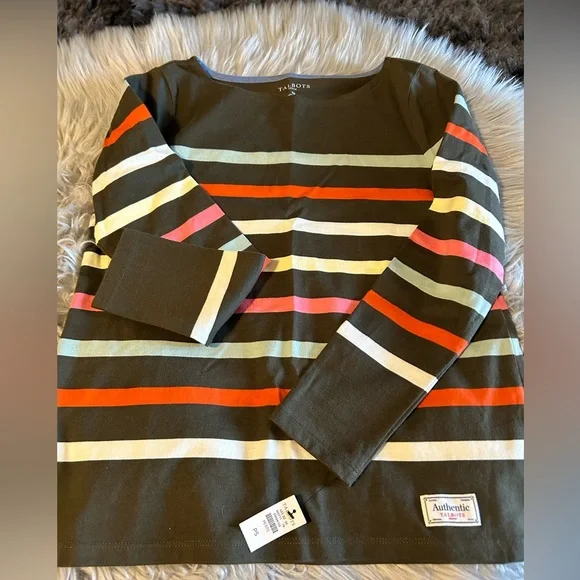 Talbots NWT authentic, classical Striped Long Sleeve Top - Picture 4 of 6